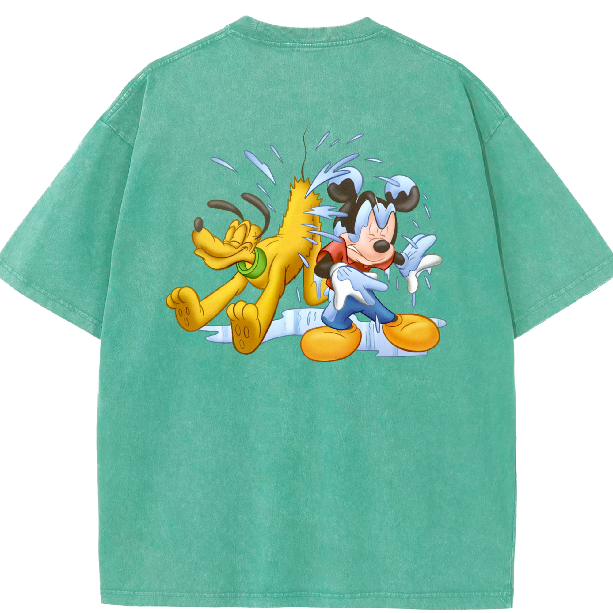 （画像用） ミッキーマウス Mickey Mouse 綿100% ヴィンテージ風 半袖Tシャツ（背面プリント）